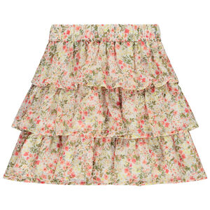 Rok met volant en plantenprint voor meisjes 