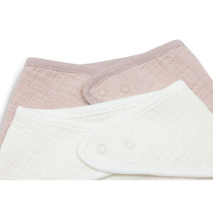 Bavoir bandana gaze de coton Wild Rose/Oatmeal 2pcs 