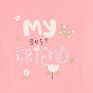 T-shirt manches courtes print pailleté fantaisie pour bébé fille 