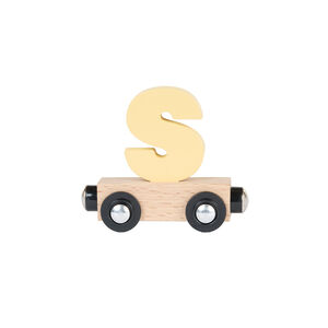 Houten "J" wagen - geel 