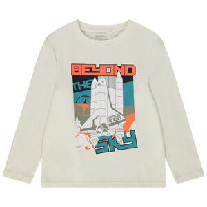 T-shirt lange mouwen fantasieprint voor jongen 