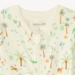 Lichtgewicht lange mouwen slaappak met tropische print voor jongensbaby. 