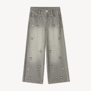 Broek voor meisjes met geborduurde Hello Kitty 