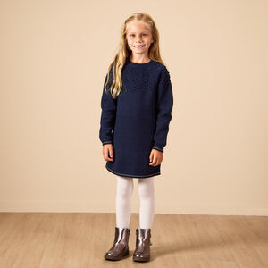 Robe manches longues en tricot avec lurex pour fille 