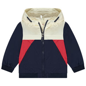 Windjack retro colour block effect voor baby jongen 