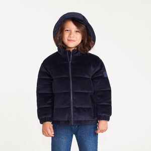 Parka jassen voor jongens met een ribbelstructuur en capuchon voor extreme kou 