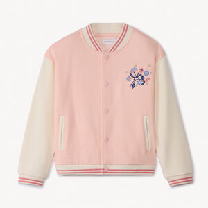 Veste manches longues à col teddy et broderie pour fille  