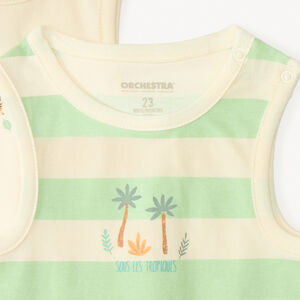 Set van 5 mouwloze rompers van jersey met savannepatronen voor babyjongens 