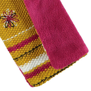 Ensemble van muts en sjaal van tricot met jacquardmotief 