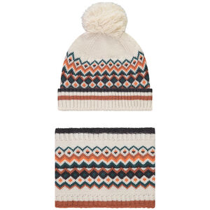 Ensemble bonnet à pompon + snood à motifs pour garçon  