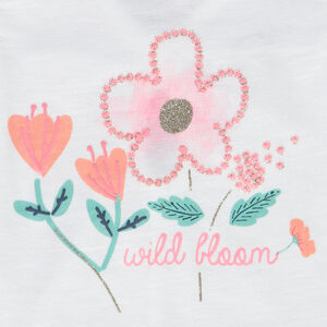Ensemble 2 pièces débardeur print fleurs + short uni fille 