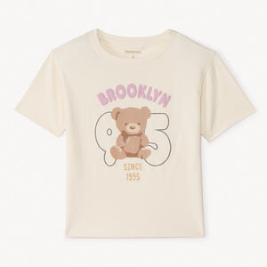 T-shirt manches courtes print ourson pour fille 