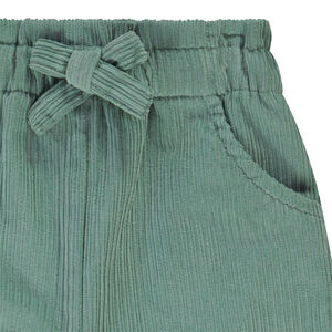 Brede broek in ribfluweel met fantasiezakken voor baby meisje 
