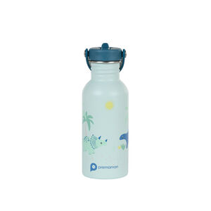 Gourde en inox avec paille Dino Rigolo - 500 ml 