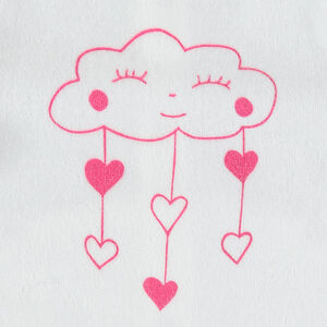 Dors-bien en velours avec nuage et coeurs printés 