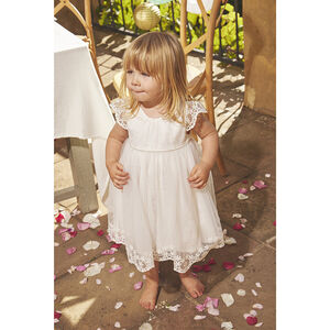 Jurk voor speciale gelegenheden in tule met borduursel + bloomer voor meisjes 