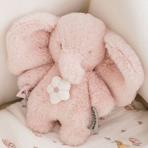 Mini muziekknuffel olifant - Fanfan - Roze - 20 cm 