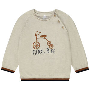 Pull en tricot avec broderie tricycle en relief pour bébé garçon 