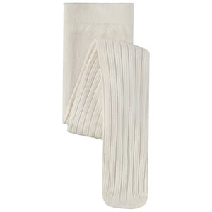 Panty met fijne ribbels in pointelle voor meisjes 