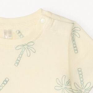 T-shirt met korte mouwen met palmboom borduurwerk voor babyjongen 
