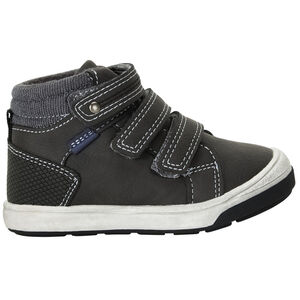 Bottillons gris foncé triple velcros pour bébé garçon 