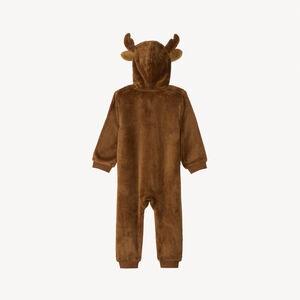 Pyjama topper in sherpa met speelse kerstrendierkap voor babyjongens 