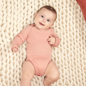 Set van 5 effen lange mouwen bodies voor baby meisje 