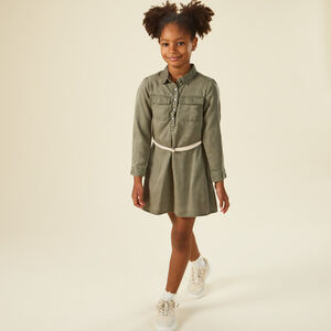 Robe chemise avec ceinture tressée pour fille 