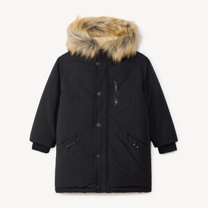 Parka à capuche avec fausse fourrure amovible pour garçon 