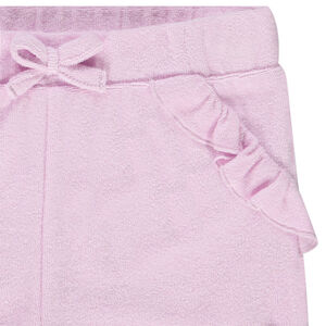 Korte broek van badstof met ruches zakken voor baby meisje 