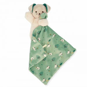 Knuffel Hondje met een knuffelvierkantje Groen 