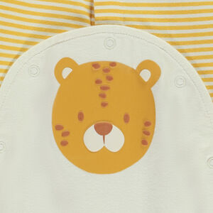 Dors-bien rayé avec print fantaisie tête de tigre pour bébé garçon 