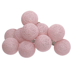 Guirlande lumineuse LED 10 boules - Rose clair 