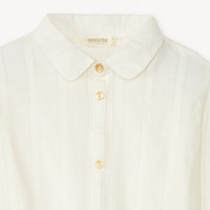 Chemise manches longues en toile unie fille 