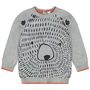 Trui in speels breiwerk beer voor baby jongen 