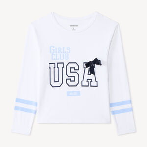 Langarm T-shirt voor meisjes met USA print 