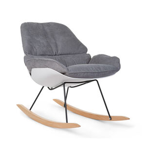Fauteuil rocking chair Gris/Blanc 