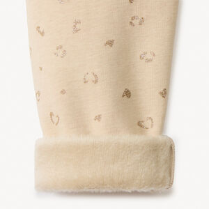 Legging met glinsterende alloverprint en sherpa-voering voor meisjes 