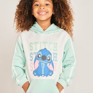 Robe sweat à capuche fille print Stitch 
