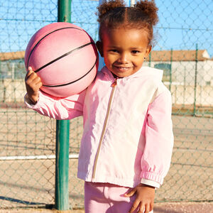 Kleurblok capuchon windjack voor babymeisjes 