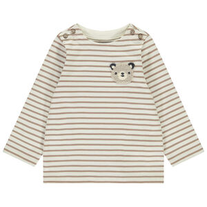 Bébé marinière met berenpatch in fluweel 