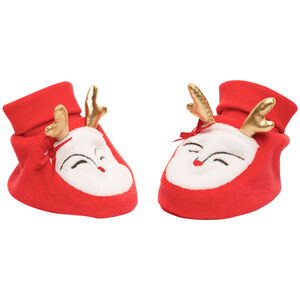 Chaussons en velours cerf de Noël pour bébé fille 