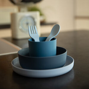 Set vaisselle 5 pièces bleu 