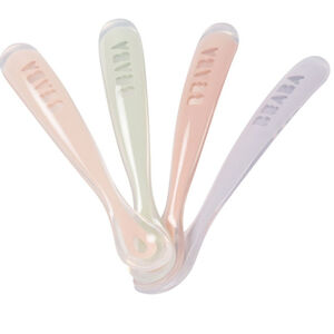 Set van 4 siliconen lepels 1ste leeftijd - Eucalytus 