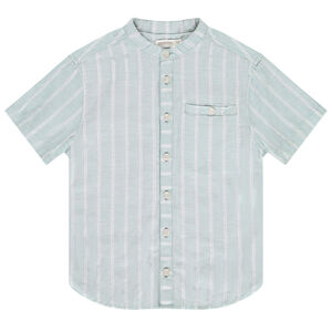 Chemise manches courtes rayée à col mao pour garçon  