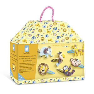 6 barrettes à paillettes à créer Exotic Animals 