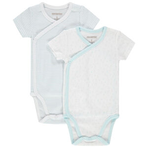 Lot de 2 bodies manches courtes en coton pour bébé garçon 