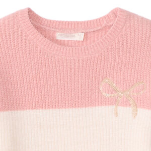 Gebreide oversize trui met colour block effect voor meisjes 