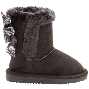 Demi-bottes fourrées avec noeuds au dos pour enfant fille 