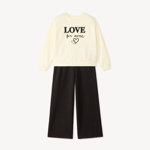 Joggingset met sweatshirt + flared broek voor meisje 
